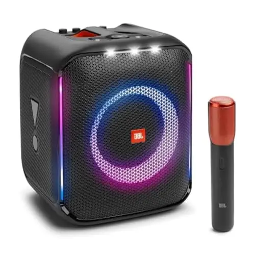 JBL PartyBox Encore - Altavoz portátil para Interiores y Exteriores con Luces integradas, diseño IPX4 a Prueba de Salpicaduras, Color Negro, Enchufe UK (Tipo G)