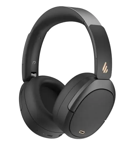Edifier W80 Over Ear Headphones with -49dB Active Noise Cancelling, LDAC Hi-Res Wired & Wireless, AI Clear Call, Carga rápida, Conexión multipunto, Bluetooth V5.4 - Negro