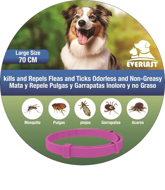 Collar Antiparasitario Perro 100% Natural - Antipulgas Antigarrapatas - Varios Modelos, Tallas y Colores - Hasta 8 Meses - Repele Pulgas, Garrapatas, Mosquitos(1 unidad 72 centimetros Rosa)