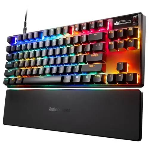 SteelSeries Apex Pro TKL Gen 3 - Teclado Mecanico Gaming - HyperMagnetic Interruptores OmniPoint 3.0 - Accionamiento Ajustable - Rapid Trigger - Preajustes - Rapid Tap - RGB - OLED - US QWERTY