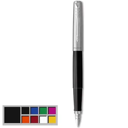 Parker Jotter Originals pluma estilográfica | acabado negro clásico | plumín mediano| tinta negra y azul