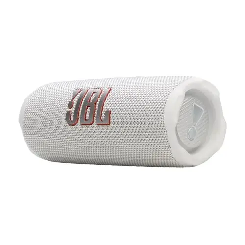 JBL Flip 7, Altavoz Bluetooth portátil inalámbrico Potente, 16h de batería, Resistente al Agua IP68, a Prueba de Polvo y caídas, Sonido JBL Pro, AI Sound Boost, Compatible con Auracast, Blanco