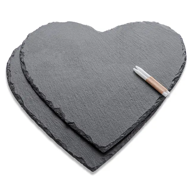 wlwnwft fuente pizarra corazón 30cm set