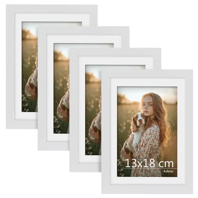 anhow set 4 marcos fotos pvc 13x18 cm