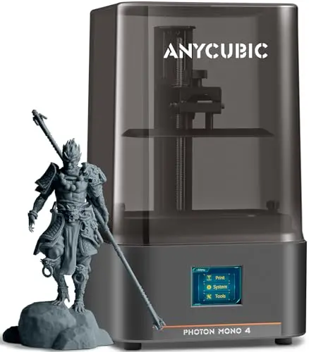 ANYCUBIC Photon Mono 4 Impresora 3D Resina, Impresora Resina con Pantalla LCD Mono de 7'' 10K con Matriz LighTurbo Actualizada, Gran Tamaño de Impresión de 6.04''x3.42''x6.49''