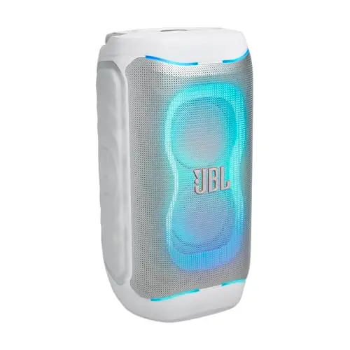 JBL PartyBox 130 Altavoz portátil para Fiestas con Potente JBL Sound, Altavoz Bluetooth con espectáculo de Luces dinámico, Graves Profundos, IPX4 Resistente a Salpicaduras, hasta 15 Horas, Blanco