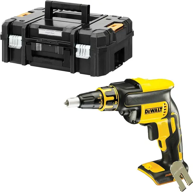 DEWALT DCF620NT-XJ - Atornillador Panel Yeso, Motor sin escobillas XR 18V, Velocidad de aspiración 0-4400rpm, Sin cargador/batería, Incluye maletín TSTAK