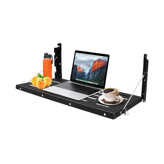 JK Mesa de portón trasero para todoterreno, mesa de camping plegable de acero resistente, alta capacidad de carga para comidas y utensilios, ideal para viajes autoconductores, camping y aventuras