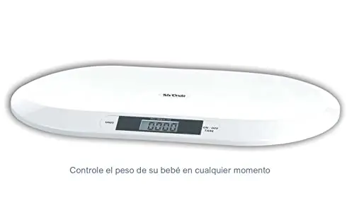 Báscula Digital de Bebé con Pantalla LCD y Precisión para Ninos desde Nacimiento hasta 20kg con Función Tara