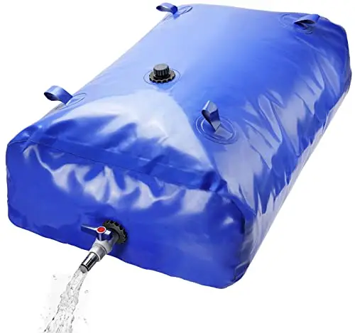 drado Wasserbehälter Tragbar Wassersack/Wasserspeicher Mit PVC Kugelhahn, Verdickt Faltbar, Anwendbar auf Flüssige Lagerung und Transport Garte