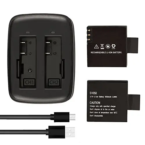 akaso 2x batería 1050mah + cargador