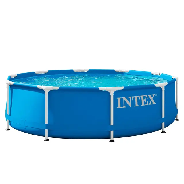 Intex Piscina redonda azul con estructura metálica elevada - Ø 305 x 76 cm