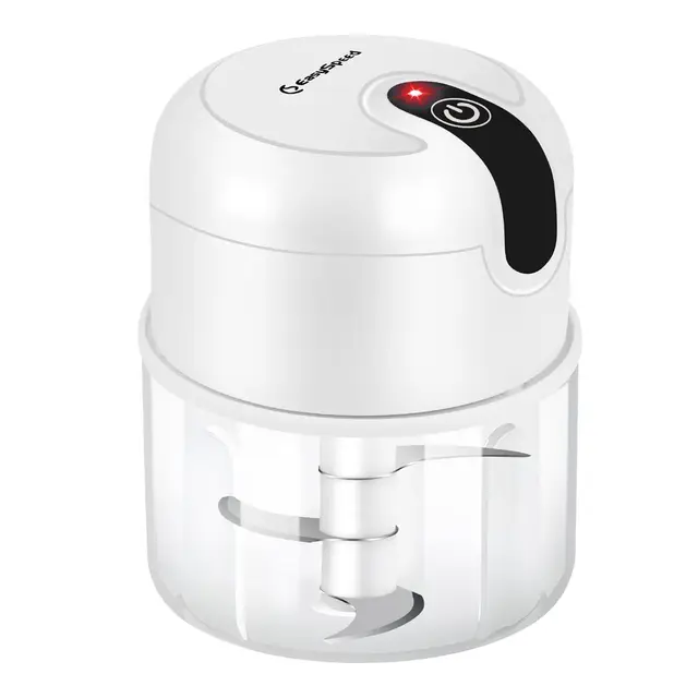 Picadora Electrica, Mini Picador Eléctrico de Alimentos,Recargable USB Type-C, Capacidad 250 mL, 2 Cuchillas Acero Inoxidable, Portatil Batidora Trituradora Utilizado Para Cebolla, Ajo, Carne, Vegetal