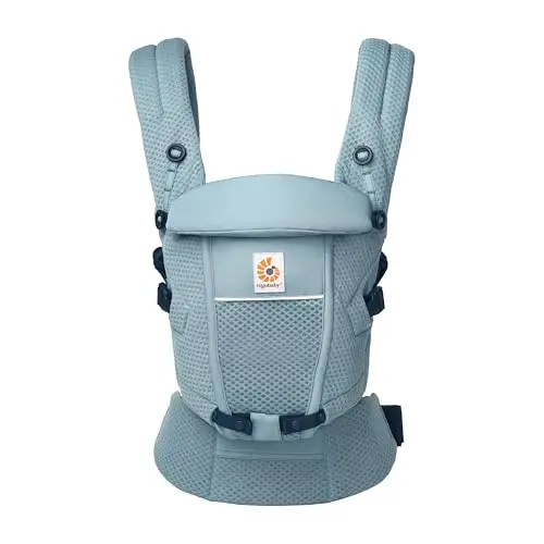 Ergobaby Mochila portabebé Adapt para recién nacidos desde el nacimiento, portabebé ergonómico de malla SoftFlex de 3 posiciones para transportar en el abdomen y en la espalda, Slate Blue