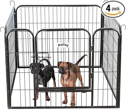 Parque para Perro, Cachorro y Conejo GARDEO80x60x4, 4 Paneles 80x60 cm, 0,64 m², Modular, Interior y Exterior, Plegable, garantía 5 años.