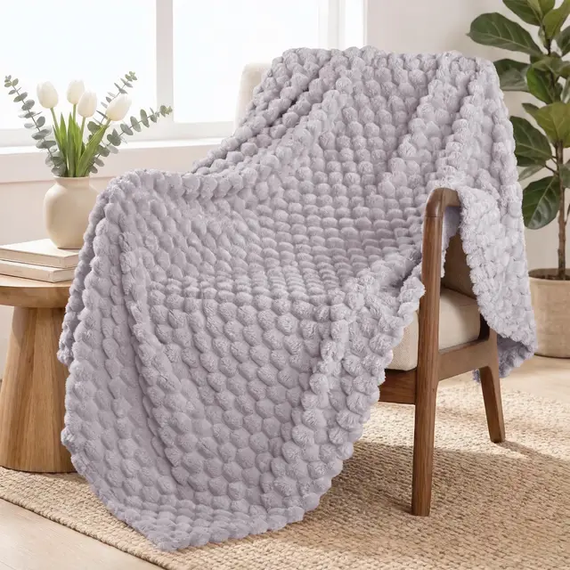 exclusivo mezcla manta sofá gris claro