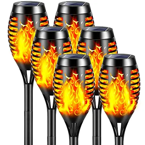 yazeky antorcha solar 12 led llamas