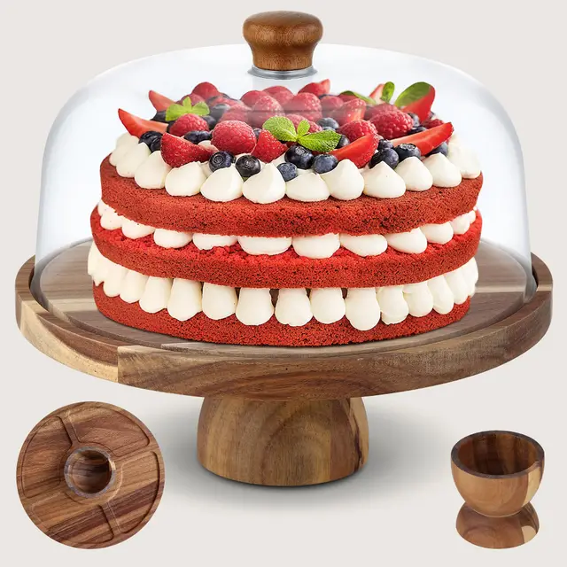 goldeluxe soporte tarta madera 30cm
