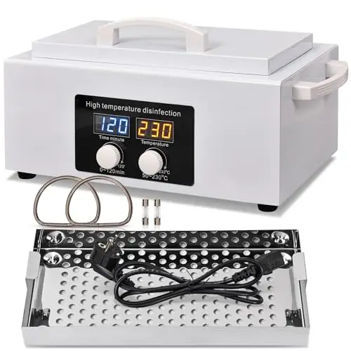 Esterilizador de aire caliente de 300 W, desinfección con secador de alta temperatura y temporizador, esterilizador para herramientas y toallitas, ideal para dentistas, laboratorios, salones de