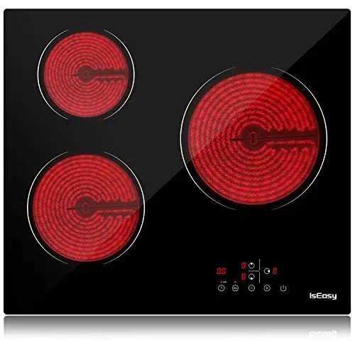 IsEasy Placa Vitrocerámica, 5500 W, Cerámica, Negro