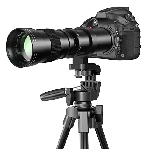 Lightdow 420-800mm f/8.3-16 Teleobjetivo para Canon EF, Enfoque Manual Zoom Lente para Canon EOS Rebel SL2 SL1 T8i T7 850D 800D 750D 4000D 2000D1300D 90D 77D 6D 5D 1D Cámaras Réflex DSLR