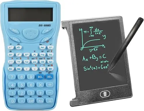 Calculadora Científica DS-88MS Portátil con Bloc de Notas LCD de 4,4 Pulgadas, 240 Funciones para Ingeniería, Escuela y Oficina (Azul)