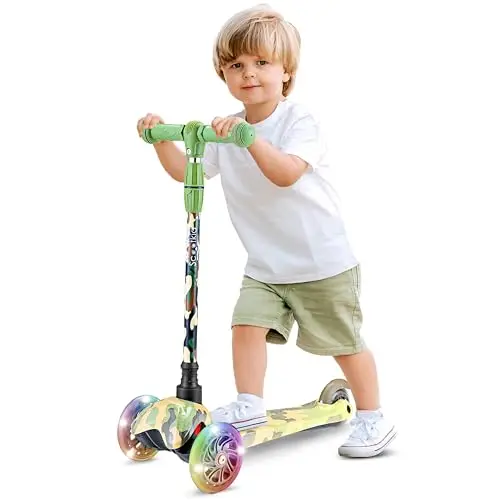 Hurtle Patinete, Scooter para niños, 3 Ruedas, Liviano, Luces LED, Antideslizante