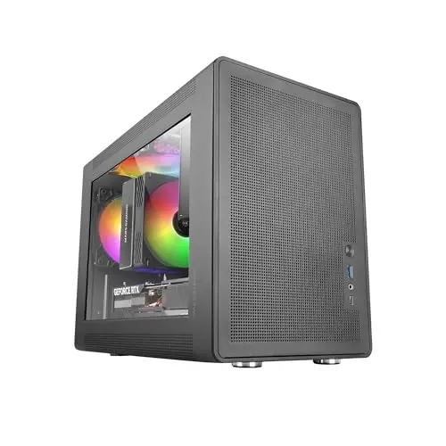 Mars Gaming MC-XPS, Caja Gaming MicroATX Ultracompacta, Cristal Templado + Paneles Mesh, Ventilador FRGB 120mm, Tecnología Refrigeración Mesh, Soporte Dual de PSU ATX y SFX, Minitorre PC USB-C, Negro