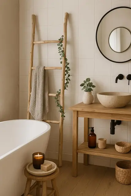 biscottini escalera toallero bambú 148cm