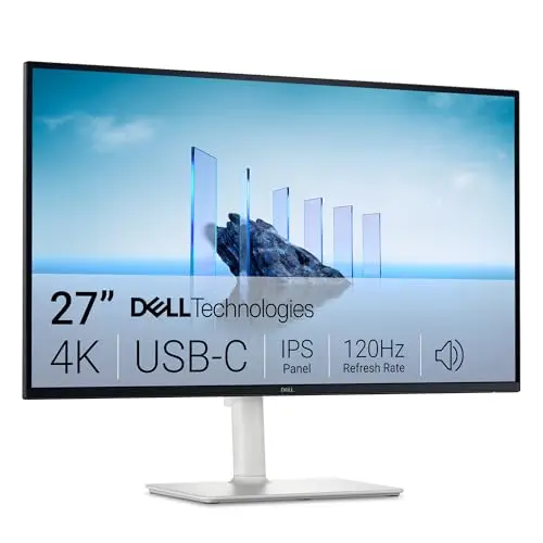 DELL 27 Plus USB-C Monitor - S2725QC, 4K UHD (3840x2160), 120Hz, IPS, 4ms, AMD FreeSync Premium, 99% sRGB, Ajuste de Altura, Altavoces Integrados, 2 USB-C, 2 HDMI, 2 USB, 3 Años de Garantía