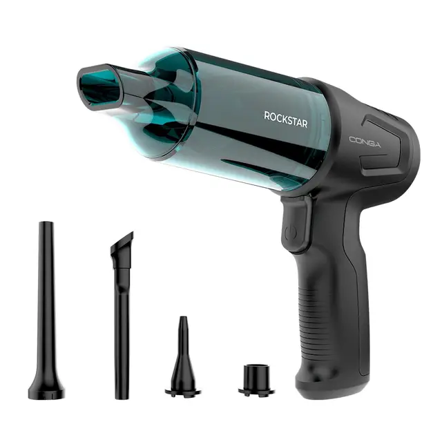 Cecotec Aspiradora de Mano sin Cable Motor BLDC Conga Rockstar Micro Hand. 80W, Potencia de Succión 12kPa, Función de Aspirado y Soplado, 2 Modos, Autonomía 25mins, Kit de Accesorios