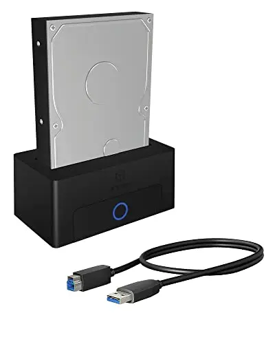 Icy Box Estación de Acoplamiento para Discos Duros y SSD USB 3.0, SATA 2,5" y 3,5", Negro
