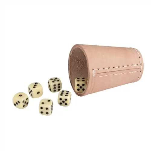 gico cubilete cuero 6 dados