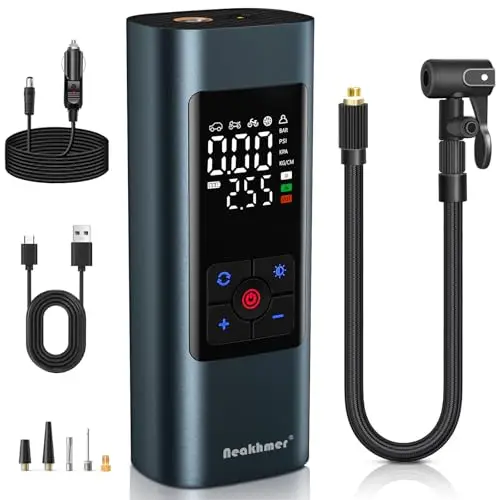 Neakhmer Mini Compresor De Batería Bomba De Aire: Bomba De Aire Eléctrica De 150 PSI, Con Función De Desinflado, Bomba Portátil Para Coche, Moto, Bicicleta