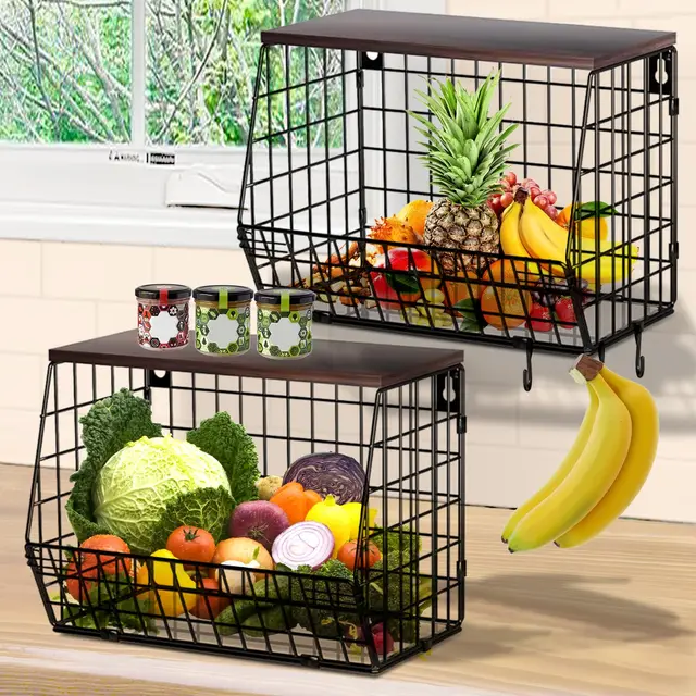 yadobig cesta frutero colgante metal 2