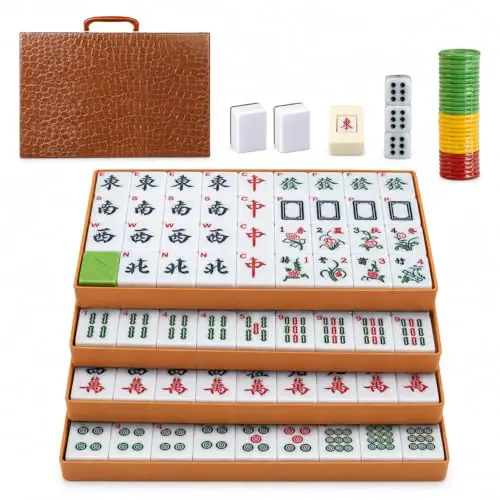 yuchkej mahjong chino 144 fichas 30mm