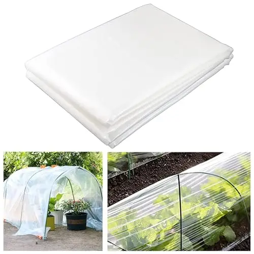 2 x 3M Plasticos para Invernaderos Transparente - Espesar Polietileno de Efecto Invernadero de Plastico Película Transparente de Protección Las Plantas Láminas Jardín