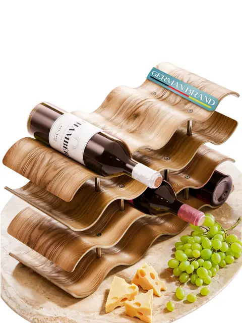 Dreiklang - be smart Botellero de Madera para 12 Botellas | Estable y autoportante, diseño Moderno y Decorativo | Compacto y Ahorra Espacio, pequeño y Estrecho, 3 Niveles (41,5 × 22,5 × 15,5 cm)