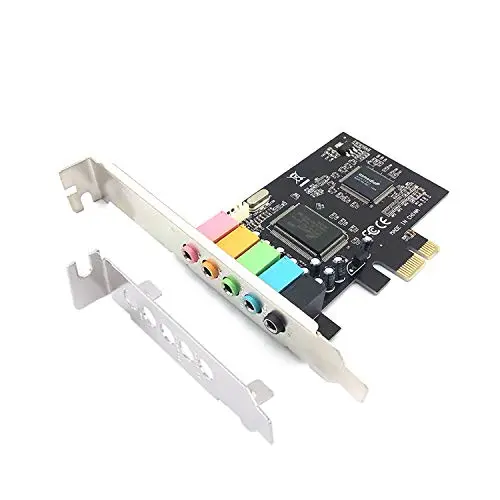 Tarjeta de Sonido PCIe, Tarjeta de Sonido Interna 5.1 para PC Windows 7 con Soporte de Perfil bajo, Tarjeta de Audio 3D estéreo PCI-e, Chip CMI8738, Tarjeta de Sonido de 32/64 bits