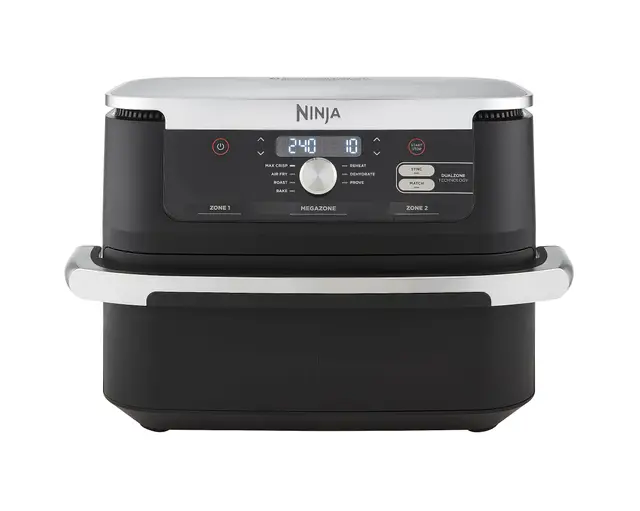 Ninja Foodi FlexDrawer Freidora de Aire con Zona Flex - 7 Funciones de Cocción y Divisor Extraíble - Capacidad de 10,4 l para Comidas Familiares - Negro, AF500EU