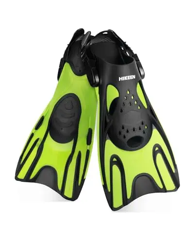 hikeen aletas snorkel ajustables verde