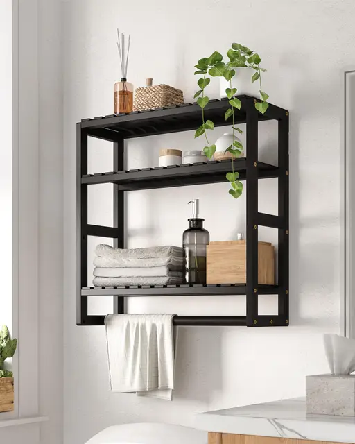 bamworld estantería baño bambú negro