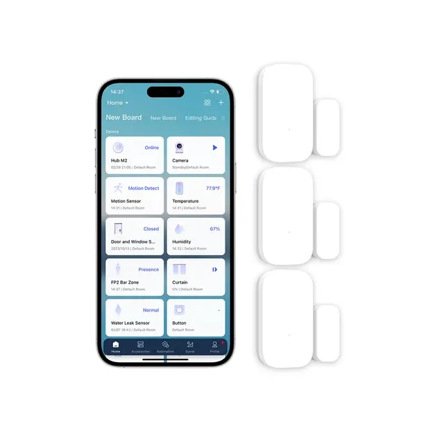 Aqara Sensor de Puertas y Ventanas 3-Pack, Requiere AQARA HUB, Conexión Zigbee, Mini Sensor de Contacto Inalámbrico para Sistema de Alarma y Domótica, Compatible con Apple HomeKit, Alexa e IFTTT