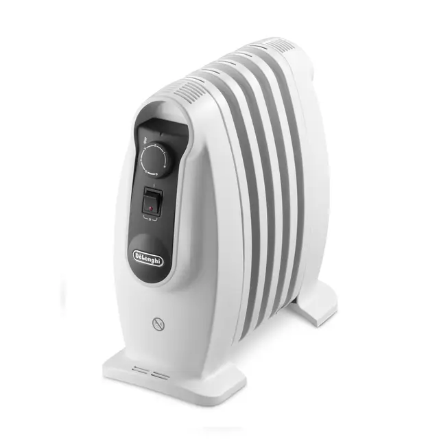 De'Longhi TRNS 0505M - Radiador de aceite, 500 w, termostato de seguridad, función Eco, controles digitales, blanco