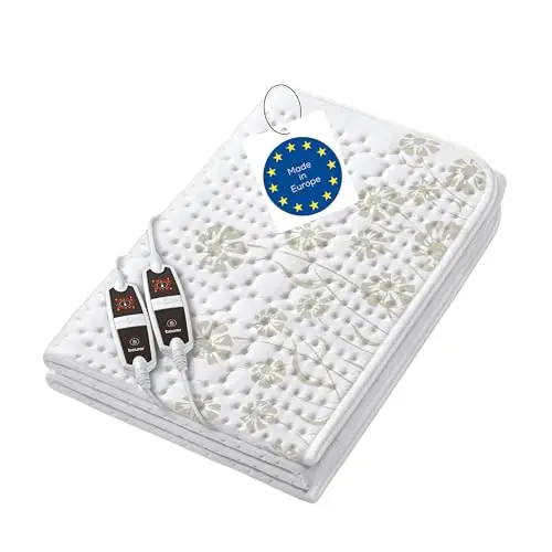 Beurer UB 68 XXL Calientacamas doble, 150 x 160 cm, 2 zonas de temperatura, 4 niveles de temperatura, sistema de seguridad, función de temporizador, lavable a máquina