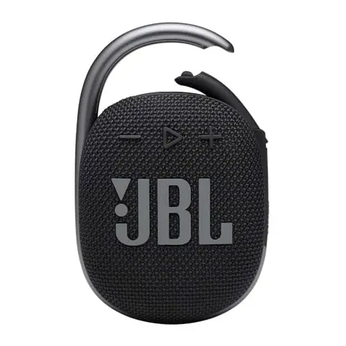 JBL Clip 4 Altavoz inalámbrico con Bluetooth, resistente al agua (IP67) y al polvo, con estilo llamativo y diseño portátil, 10h de música continua, negro