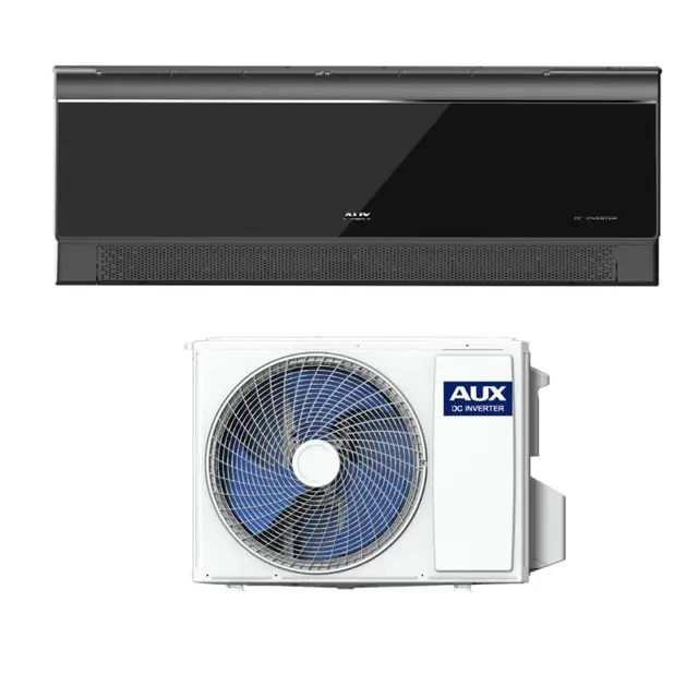 A++ AUX, kit de aire acondicionado 12000 BTU (3,5 kW) – Unidad exterior + 12000 BTU dispositivo de pared con WiFi – Refrigerante R32 – Negro brillante – Sistema split silencioso para 1 habitación
