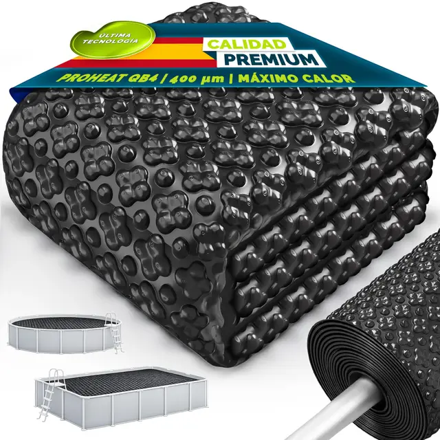 tillvex® Elite Lona Solar para Piscina 400 µm | Rectangular 800 x 400 cm | Lámina Térmica Recortable ProHeat QB4 | Cubierta Solar para Calentar el Agua | Cobertura Térmica Piscina Exterior