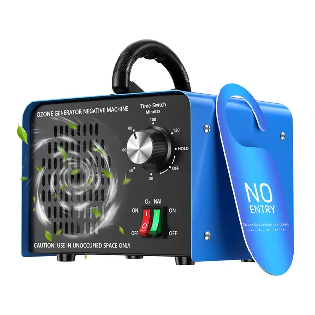 Generador de ozono de 100 000 mg/h, dispositivo de ozono con iones negativos y temporizador de 120 minutos,ozonizador O3 para eliminar olores en el coche,el hogar,mascotas, aplicable a 600 m².
