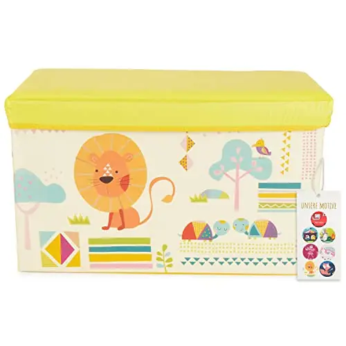 bieco león amarillo baúl juguetes 65l